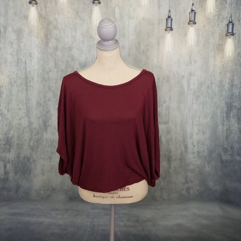 Frenchi Burgandy/Maroon poncho style top